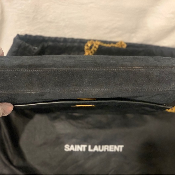 Yves Saint Laurent Reversible Black Leather & Suede Kate Bag w/Gold Chain Strap! - Picture 13 of 16